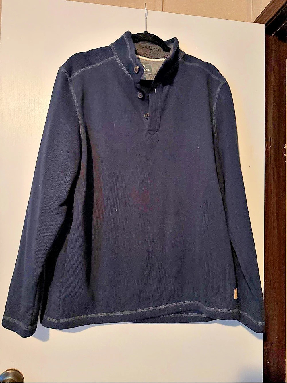 G.H. Bass & Co. Men's Black Polo Long Sleeve Size Large